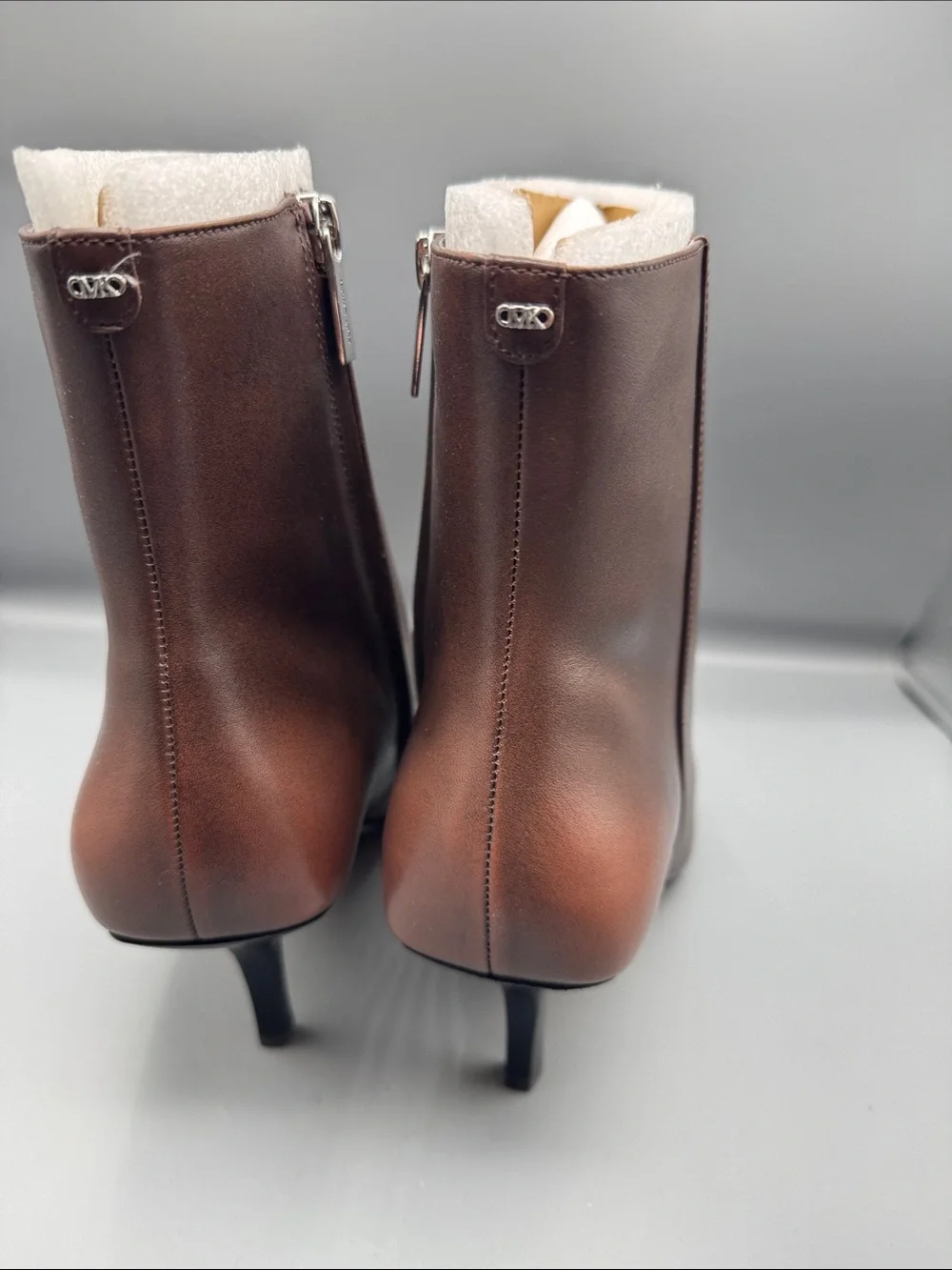 Michael Kors Selina Burnished Leather Ankle Boot